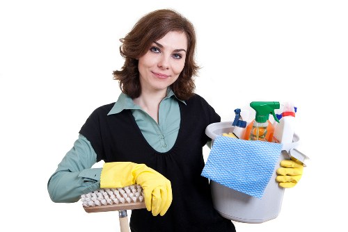 Local cleaners working in a Kennington apartment building