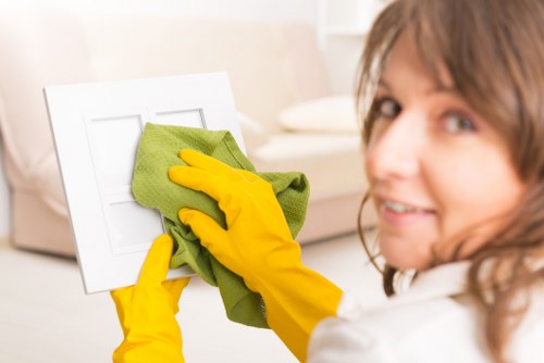 Local cleaners carrying out a detailed bathroom clean in Kennington